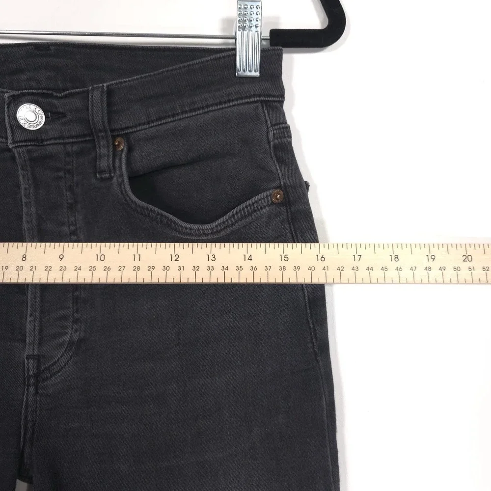 RE/DONE‎ Women's Jeans Size 28 LIVEINBLK Raw Hem Black Button Fly 196-3WHRAC